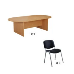 2.4m Boardroom Table & 8 Chair Bundle