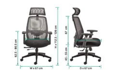 ActiveEase High Back Mesh Office Chair 17 ActiveEase High Back Mesh Office Chair -Office Supermarket Store CH0753 A IMAGES DIMENSIONS