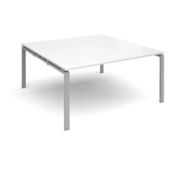 Adapt II Square Boardroom Table 1600mm X 1600mm -Office Supermarket Store adapt ii square boardroom table 1600mm x 1600mm boardroom tables dams white silver 414279