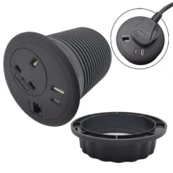 Round Office Desk Power Module -Office Supermarket Store advanced power grommet furniture accessory edit office 548468