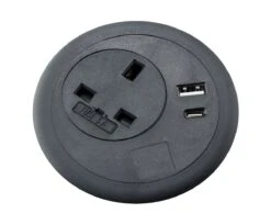 Round Office Desk Power Module -Office Supermarket Store advanced power grommet furniture accessory edit office black 1m no 562437