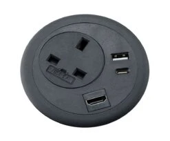 Round Office Desk Power Module -Office Supermarket Store advanced power grommet furniture accessory edit office black 1m yes 877746