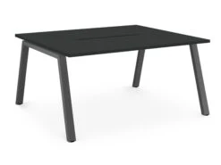 Albion A Frame Bench System - Black Metal Frame 36 Albion A Frame Bench System - Black Metal Frame -Office Supermarket Store albion a frame bench desk meeting table black metal frame bench desks workstories 2 person 1200mm x 1600mm anthracite 405925