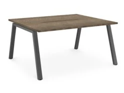 Albion A Frame Bench System - Black Metal Frame 39 Albion A Frame Bench System - Black Metal Frame -Office Supermarket Store albion a frame bench desk meeting table black metal frame bench desks workstories 2 person 1200mm x 1600mm grey nebraska oak 440300