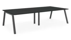 Albion A Frame Bench System - Black Metal Frame 35 Albion A Frame Bench System - Black Metal Frame -Office Supermarket Store albion a frame bench desk meeting table black metal frame bench desks workstories 4 person 2800mm x 1600mm anthracite 661710