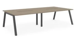 Albion A Frame Bench System - Black Metal Frame 31 Albion A Frame Bench System - Black Metal Frame -Office Supermarket Store albion a frame bench desk meeting table black metal frame bench desks workstories 4 person 3200mm x 1600mm stone grey 357524