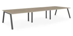 Albion A Frame Bench System - Black Metal Frame 25 Albion A Frame Bench System - Black Metal Frame -Office Supermarket Store albion a frame bench desk meeting table black metal frame bench desks workstories 6 person 4800mm x 1600mm stone grey 801798