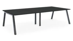 Albion A Frame Bench System - Raw Metal Frame -Office Supermarket Store albion a frame bench desk meeting table raw metal frame bench desks workstories 4 person 3200mm x 1600mm anthracite 642937