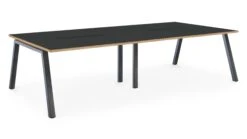 Albion A Frame Bench System - Raw Metal Frame -Office Supermarket Store albion a frame bench desk meeting table raw metal frame bench desks workstories 4 person 3200mm x 1600mm anthraciteply edge 901838