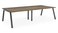 Albion A Frame Bench System - Raw Metal Frame -Office Supermarket Store albion a frame bench desk meeting table raw metal frame bench desks workstories 4 person 3200mm x 1600mm grey nebraska oak 220569