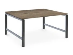 Albion Studio Frame Bench System - Raw Metal Frame -Office Supermarket Store albion studio frame bench system raw metal frame bench desks workstories 2 person 1200mm x 1600mm grey nebraska oak 740947