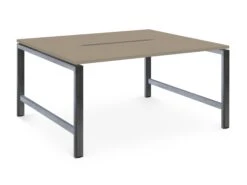 Albion Studio Frame Bench System - Raw Metal Frame -Office Supermarket Store albion studio frame bench system raw metal frame bench desks workstories 2 person 1200mm x 1600mm stone grey 676640