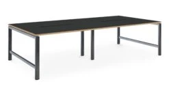 Albion Studio Frame Bench System - Raw Metal Frame -Office Supermarket Store albion studio frame bench system raw metal frame bench desks workstories 4 person 3200mm x 1600mm anthraciteply edge 413431