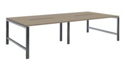 Albion Studio Frame Bench System - Raw Metal Frame -Office Supermarket Store albion studio frame bench system raw metal frame bench desks workstories 4 person 3200mm x 1600mm stone grey 857050