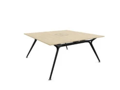 Arkitek Designer Bench Desk With Black Frame -Office Supermarket Store arkitek designer bench desk with black frame office bench desks actiu light oak cable tray cable access 2 person 195394