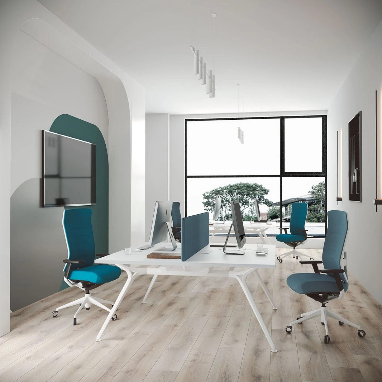 Arkitek Designer Bench Desk With White Frame 1 Arkitek Designer Bench Desk With White Frame