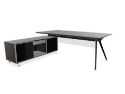 Arkitek Executive Desk With Block Supporting Storage -Office Supermarket Store arkitek executive desk with block supporting storage executive office desks actiu dark oak left return black 565300