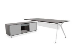 Arkitek Executive Desk With Block Supporting Storage -Office Supermarket Store arkitek executive desk with block supporting storage executive office desks actiu dark oak left return white 544492