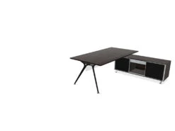 Arkitek Executive Desk With Block Supporting Storage -Office Supermarket Store arkitek executive desk with block supporting storage executive office desks actiu dark oak right return black 468427