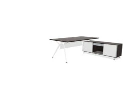 Arkitek Executive Desk With Block Supporting Storage -Office Supermarket Store arkitek executive desk with block supporting storage executive office desks actiu dark oak right return white 390059