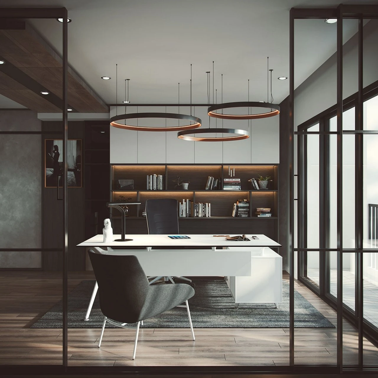 Arkitek Executive Desk With Supported Return - Black Frame 2 Arkitek Executive Desk With Supported Return - Black Frame - Image 2