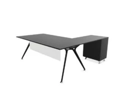 Arkitek Executive Desk With Supported Return - Black Frame 23 Arkitek Executive Desk With Supported Return - Black Frame -Office Supermarket Store arkitek executive desk with supported return black frame executive office desks actiu black modesty panel cable tray left return 189005