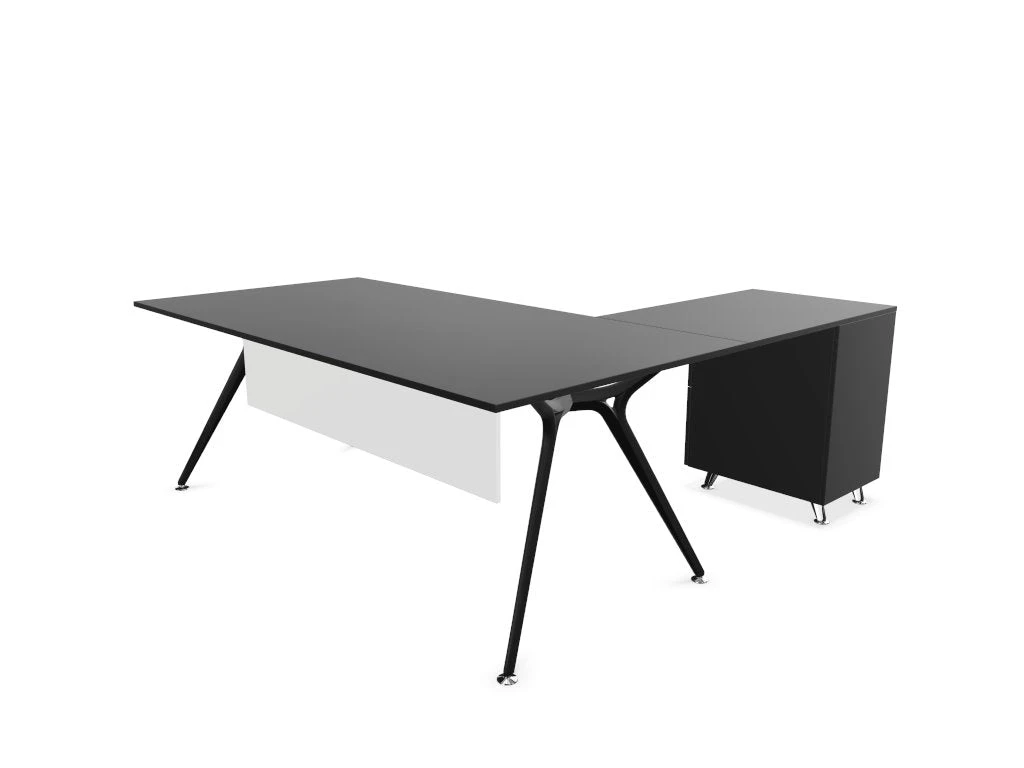 Arkitek Executive Desk With Supported Return - Black Frame 6 Arkitek Executive Desk With Supported Return - Black Frame - Image 6