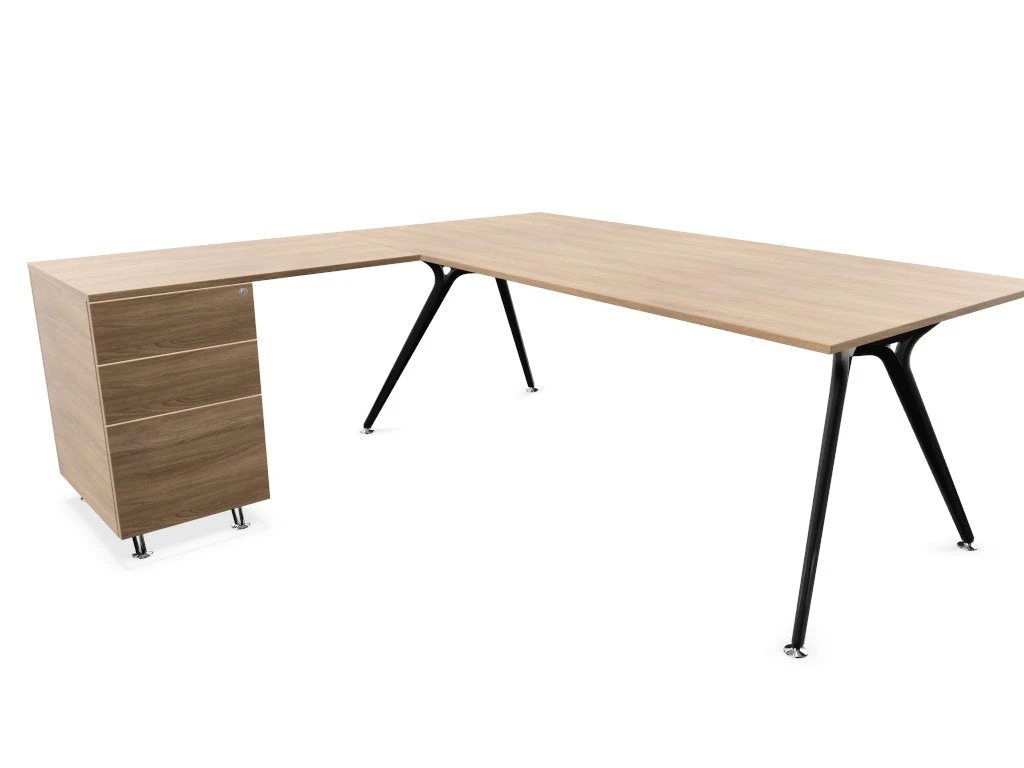 Arkitek Executive Desk With Supported Return - Black Frame 1 Arkitek Executive Desk With Supported Return - Black Frame