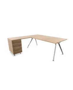 Arkitek Executive Desk With Supported Return - Polished Frame -Office Supermarket Store arkitek executive desk with supported return polished frame executive desks actiu 298777