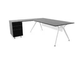 Arkitek Executive Desk With Supported Return - White Frame