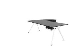 Arkitek Executive Desk With Supported Return - White Frame -Office Supermarket Store arkitek executive desk with supported return white frame executive desks actiu black none right return 540198