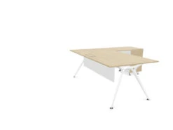 Arkitek Executive Desk With Supported Return - White Frame -Office Supermarket Store arkitek executive desk with supported return white frame executive desks actiu light oak modesty panel cable tray right return 311509