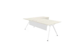 Arkitek Executive Desk With Supported Return - White Frame -Office Supermarket Store arkitek executive desk with supported return white frame executive desks actiu lime oak modesty panel cable tray right return 239683