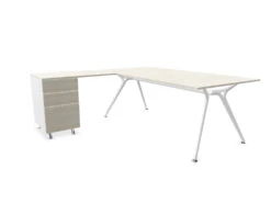 Arkitek Executive Desk With Supported Return - White Frame -Office Supermarket Store arkitek executive desk with supported return white frame executive desks actiu lime oak none left return 744451