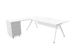 Arkitek Executive Desk With Supported Return - White Frame -Office Supermarket Store arkitek executive desk with supported return white frame executive desks actiu white modesty panel cable tray left return 837142