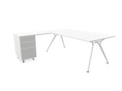 Arkitek Executive Desk With Supported Return - White Frame -Office Supermarket Store arkitek executive desk with supported return white frame executive desks actiu white none left return 728500