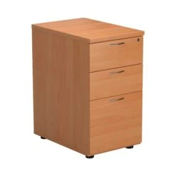 Beech Desk High 3 Drawer Pedestal - 600mm Deep