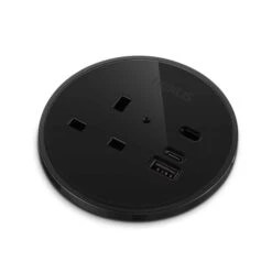 Circular In-Desk Power Module + 3 Metre Mains Cable Bundle -Office Supermarket Store circular in desk power module 3 metre mains cable bundle furnitureaccessoriesaccessoriesnexus tc group 1 outlet 30w usb c 27w usb a black housingblack bezelblack veneer 238542