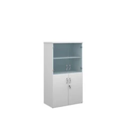 Duo Combination Unit With Glass Upper Doors 1440mm High With 3 Shelves