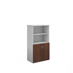 Duo Combination Unit With Open Top 1440mm High With 3 Shelves -Office Supermarket Store duo combination unit with open top 1440mm high with 3 shelves wooden storage dams whitewalnut 515656