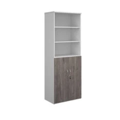 Duo Combination Unit With Open Top 2140mm High With 5 Shelves -Office Supermarket Store duo combination unit with open top 2140mm high with 5 shelves wooden storage dams whitegrey oak 161218
