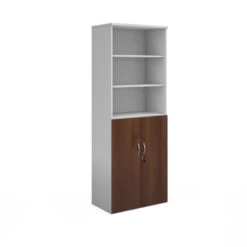 Duo Combination Unit With Open Top 2140mm High With 5 Shelves -Office Supermarket Store duo combination unit with open top 2140mm high with 5 shelves wooden storage dams whitewalnut 253982
