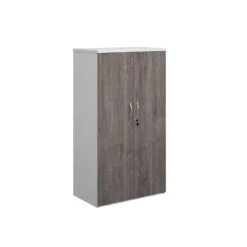 Duo Double Door Cupboard 1440mm High With 3 Shelves 7 Duo Double Door Cupboard 1440mm High With 3 Shelves -Office Supermarket Store duo double door cupboard 1440mm high with 3 shelves wooden storage dams whitegrey oak 441494