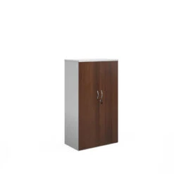 Duo Double Door Cupboard 1440mm High With 3 Shelves 9 Duo Double Door Cupboard 1440mm High With 3 Shelves -Office Supermarket Store duo double door cupboard 1440mm high with 3 shelves wooden storage dams whitewalnut 461071