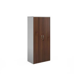 Duo Double Door Cupboard 1790mm High With 4 Shelves 9 Duo Double Door Cupboard 1790mm High With 4 Shelves -Office Supermarket Store duo double door cupboard 1790mm high with 4 shelves wooden storage dams whitewalnut 821612