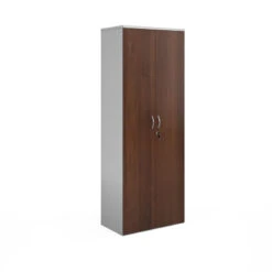 Duo Double Door Cupboard 2140mm High With 5 Shelves 9 Duo Double Door Cupboard 2140mm High With 5 Shelves -Office Supermarket Store duo double door cupboard 2140mm high with 5 shelves wooden storage dams whitewalnut 926462
