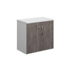 Duo Double Door Cupboard 740mm High With 1 Shelf -Office Supermarket Store duo double door cupboard 740mm high with 1 shelf wooden storage dams whitegrey oak 494988