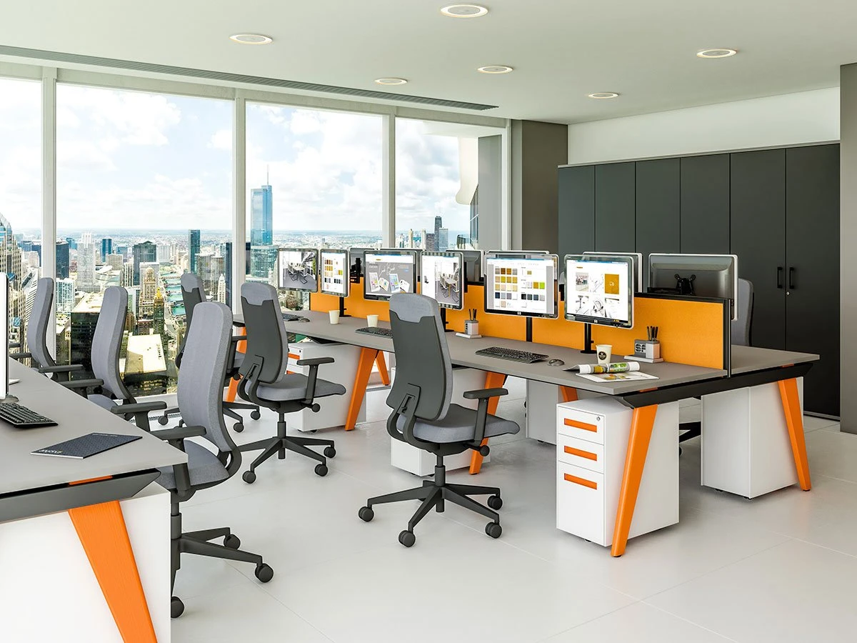 Imperial Evolution 4 Person Bench Desks 4 Imperial Evolution 4 Person Bench Desks - Image 4