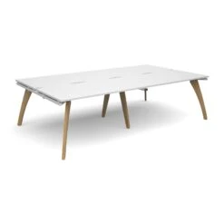 Fuze 4 Person Office Bench Desks -Office Supermarket Store fuze 4 person office bench desks bench desks dams white white 2800mm x 1600mm 782901