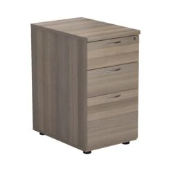 Grey Oak Desk High 3 Drawer Pedestal - 600mm Deep